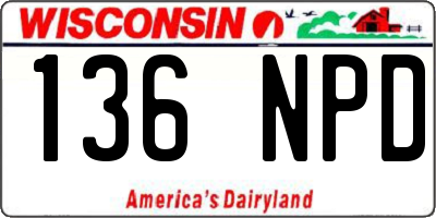 WI license plate 136NPD