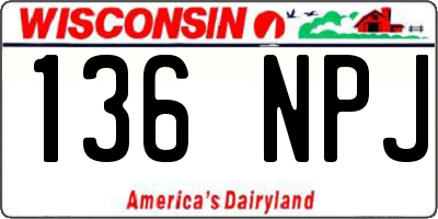 WI license plate 136NPJ