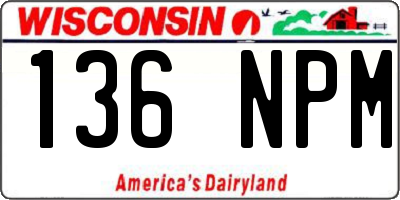WI license plate 136NPM