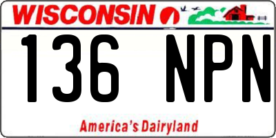 WI license plate 136NPN
