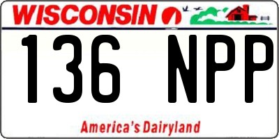WI license plate 136NPP