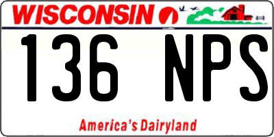 WI license plate 136NPS