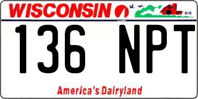 WI license plate 136NPT