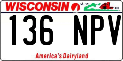 WI license plate 136NPV