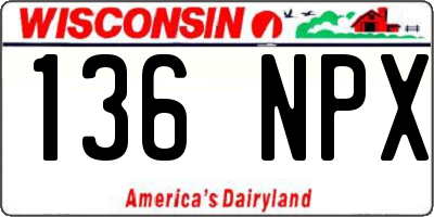 WI license plate 136NPX