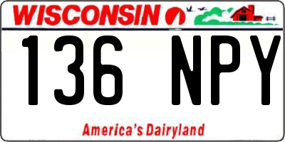 WI license plate 136NPY