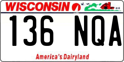 WI license plate 136NQA