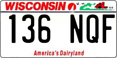 WI license plate 136NQF