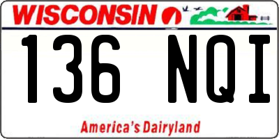 WI license plate 136NQI