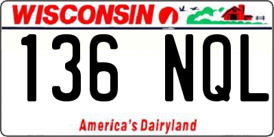 WI license plate 136NQL