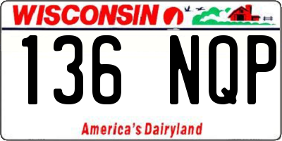 WI license plate 136NQP