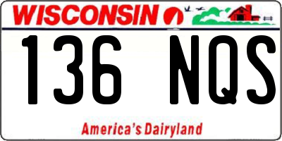 WI license plate 136NQS