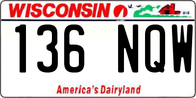 WI license plate 136NQW