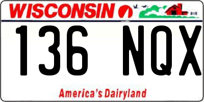 WI license plate 136NQX