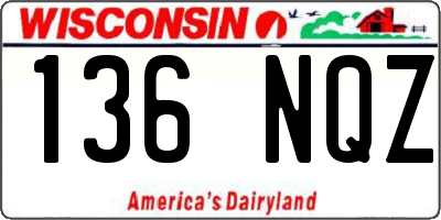 WI license plate 136NQZ