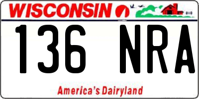 WI license plate 136NRA
