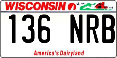 WI license plate 136NRB