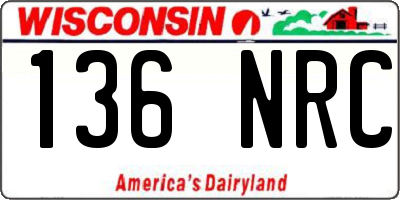 WI license plate 136NRC