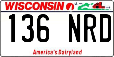 WI license plate 136NRD