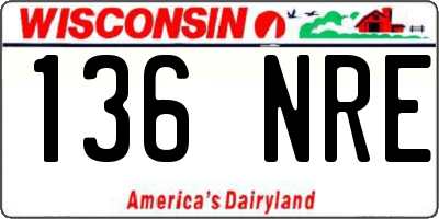 WI license plate 136NRE