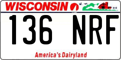 WI license plate 136NRF