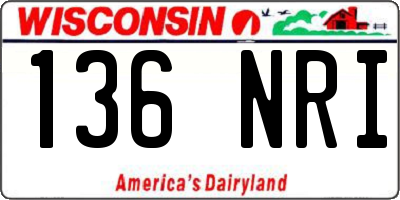 WI license plate 136NRI