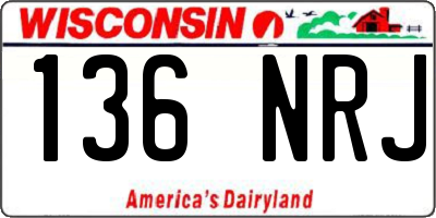 WI license plate 136NRJ