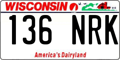 WI license plate 136NRK