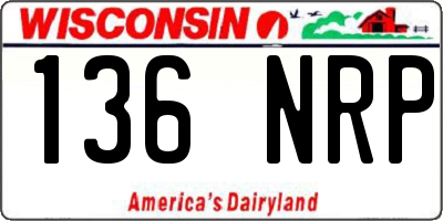 WI license plate 136NRP