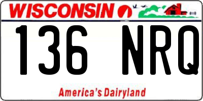 WI license plate 136NRQ