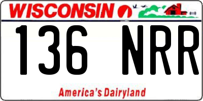 WI license plate 136NRR