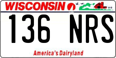WI license plate 136NRS