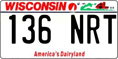 WI license plate 136NRT