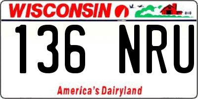 WI license plate 136NRU