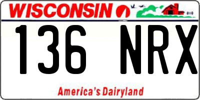 WI license plate 136NRX