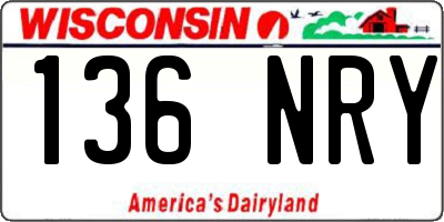WI license plate 136NRY