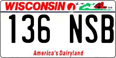 WI license plate 136NSB