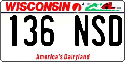 WI license plate 136NSD