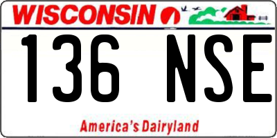 WI license plate 136NSE