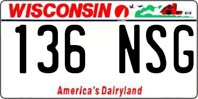 WI license plate 136NSG