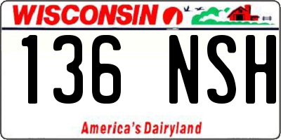 WI license plate 136NSH