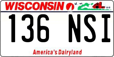 WI license plate 136NSI