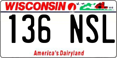 WI license plate 136NSL