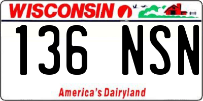 WI license plate 136NSN