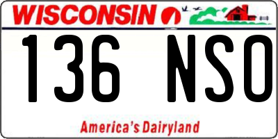 WI license plate 136NSO