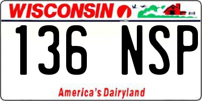 WI license plate 136NSP