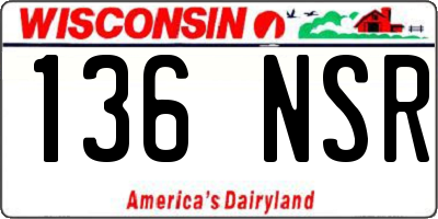 WI license plate 136NSR