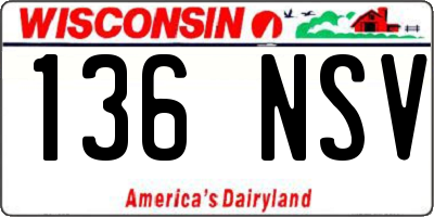 WI license plate 136NSV