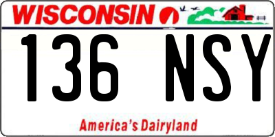 WI license plate 136NSY