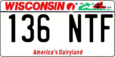 WI license plate 136NTF